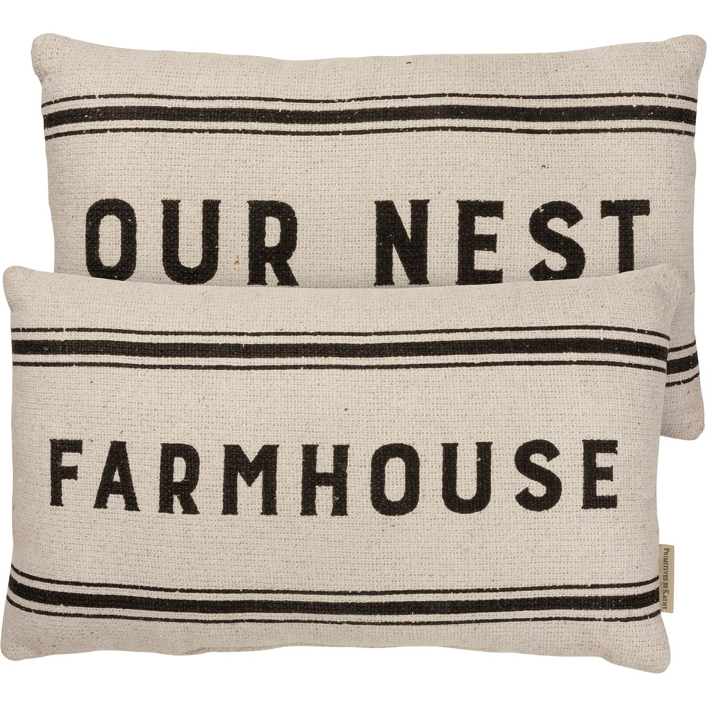 Reversible Farmhouse/ Nest Throw Pillow