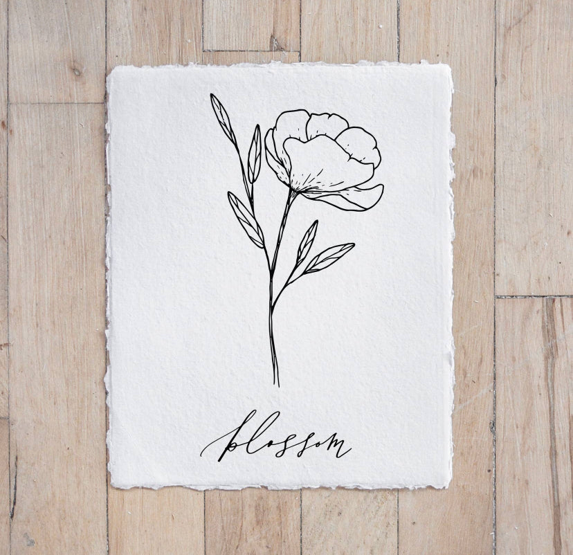 Blossom Wildflower Calligraphy Print