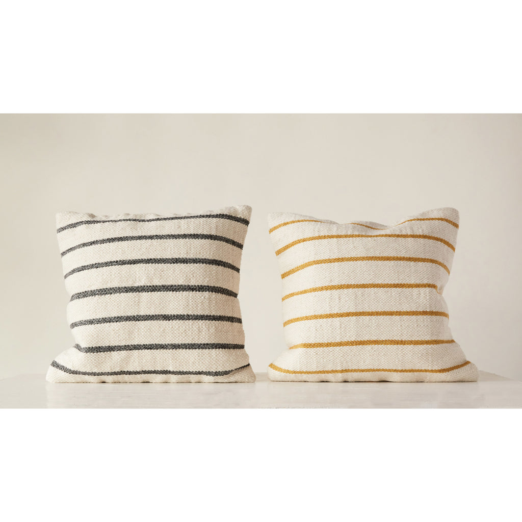Wool Blend Striped Pillow