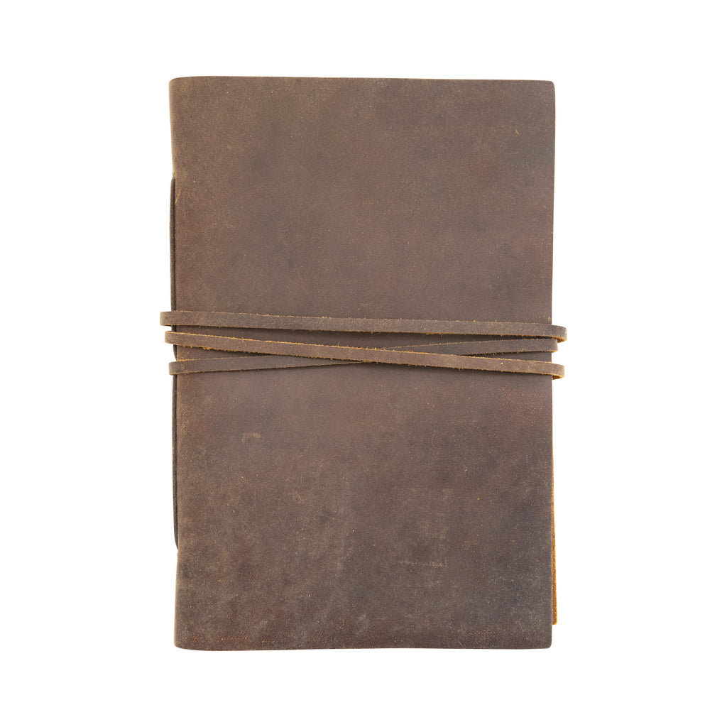 Leather Bound Embossed Tree Journal w/ Handmade Paper