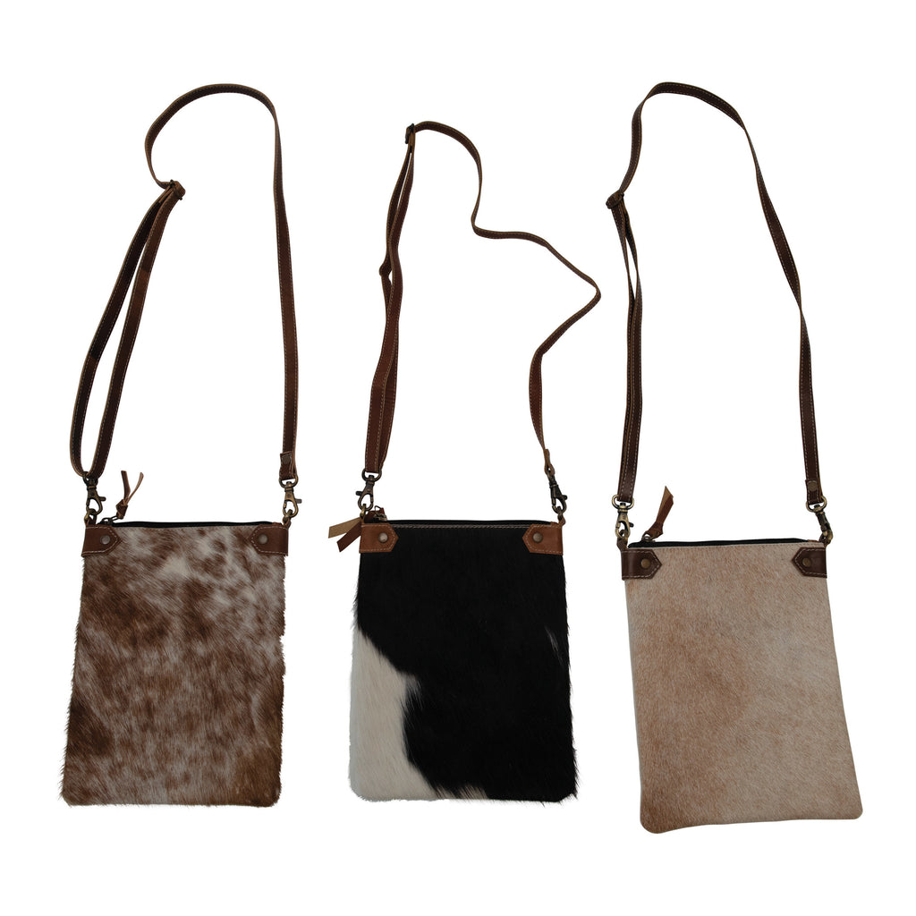 Fur & Leather Cross-body Adjustable Strapped Bag