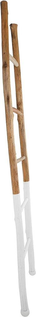 Decorative Fir Wood Ladder with White Dipped Section