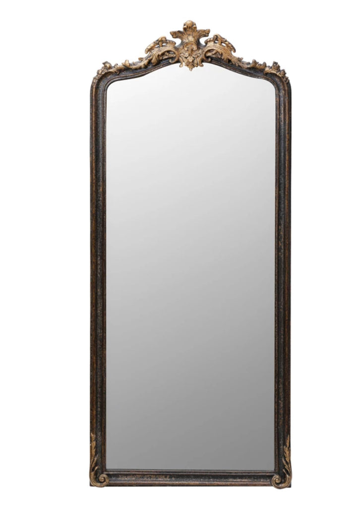 Black & Gold Distressed Framed Mirror