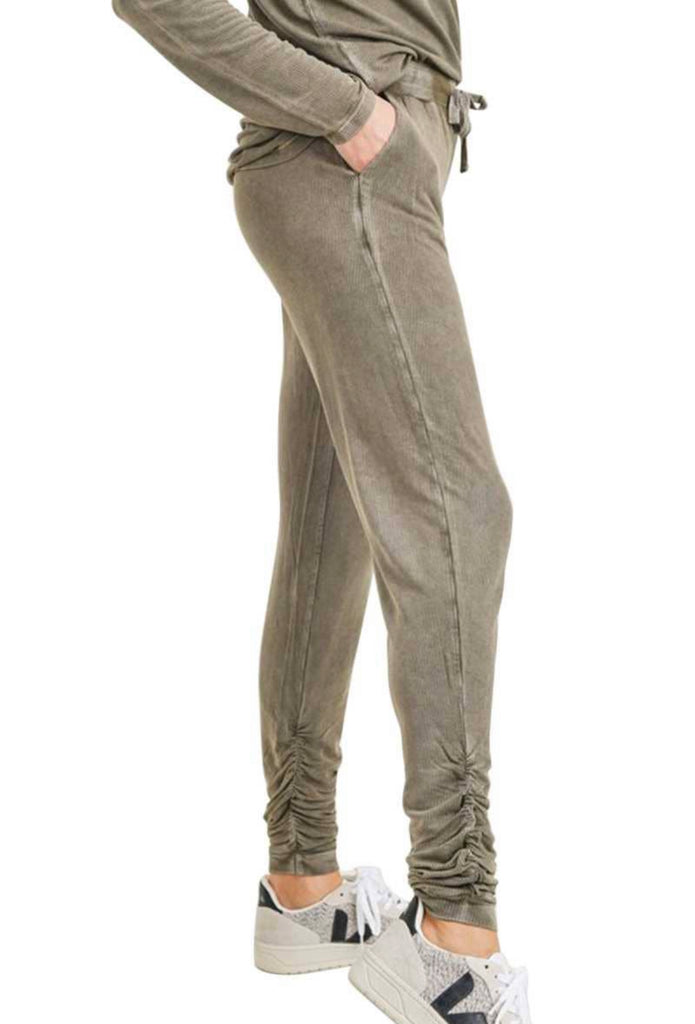 Mineral Washed Ruched Joggers