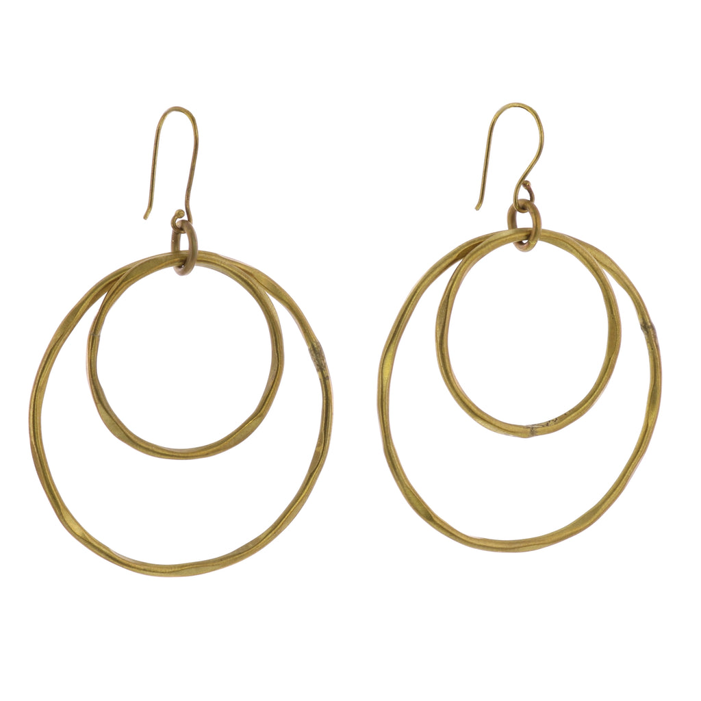 Gemini Earrings, Brass