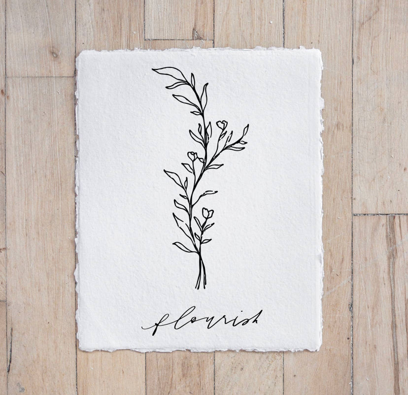 Flourish Wildflower Calligraphy Print