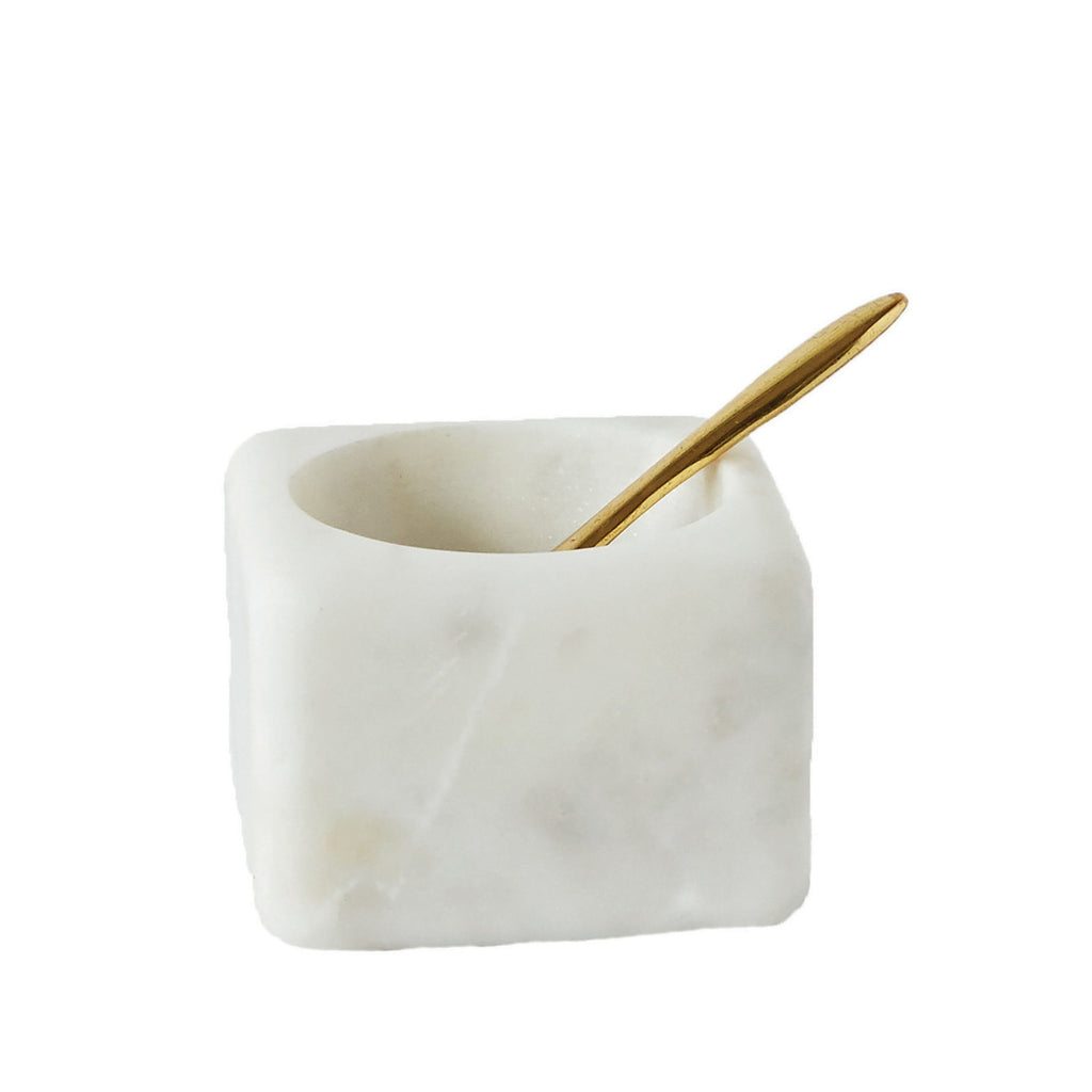 Marble Spice Bowl w/ Gold Spoon