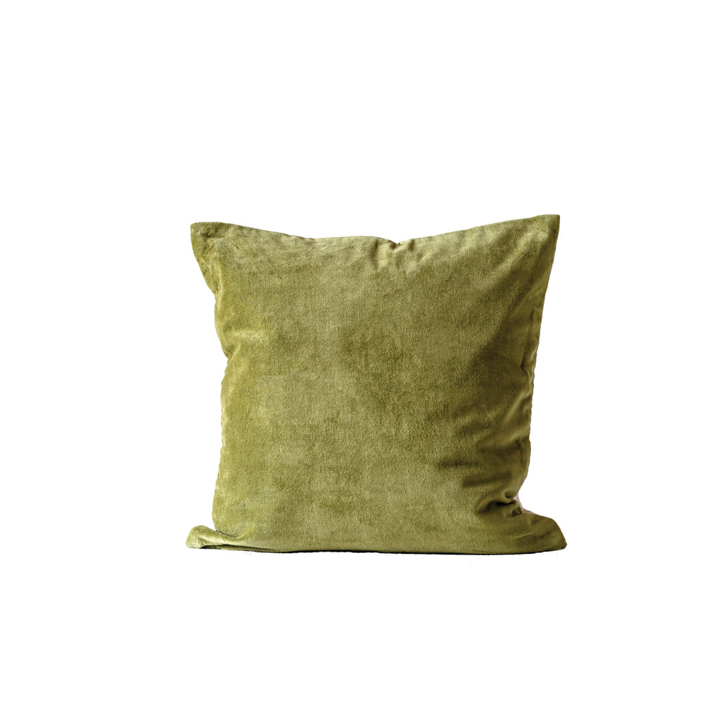 Green Velvet Throw Pillow