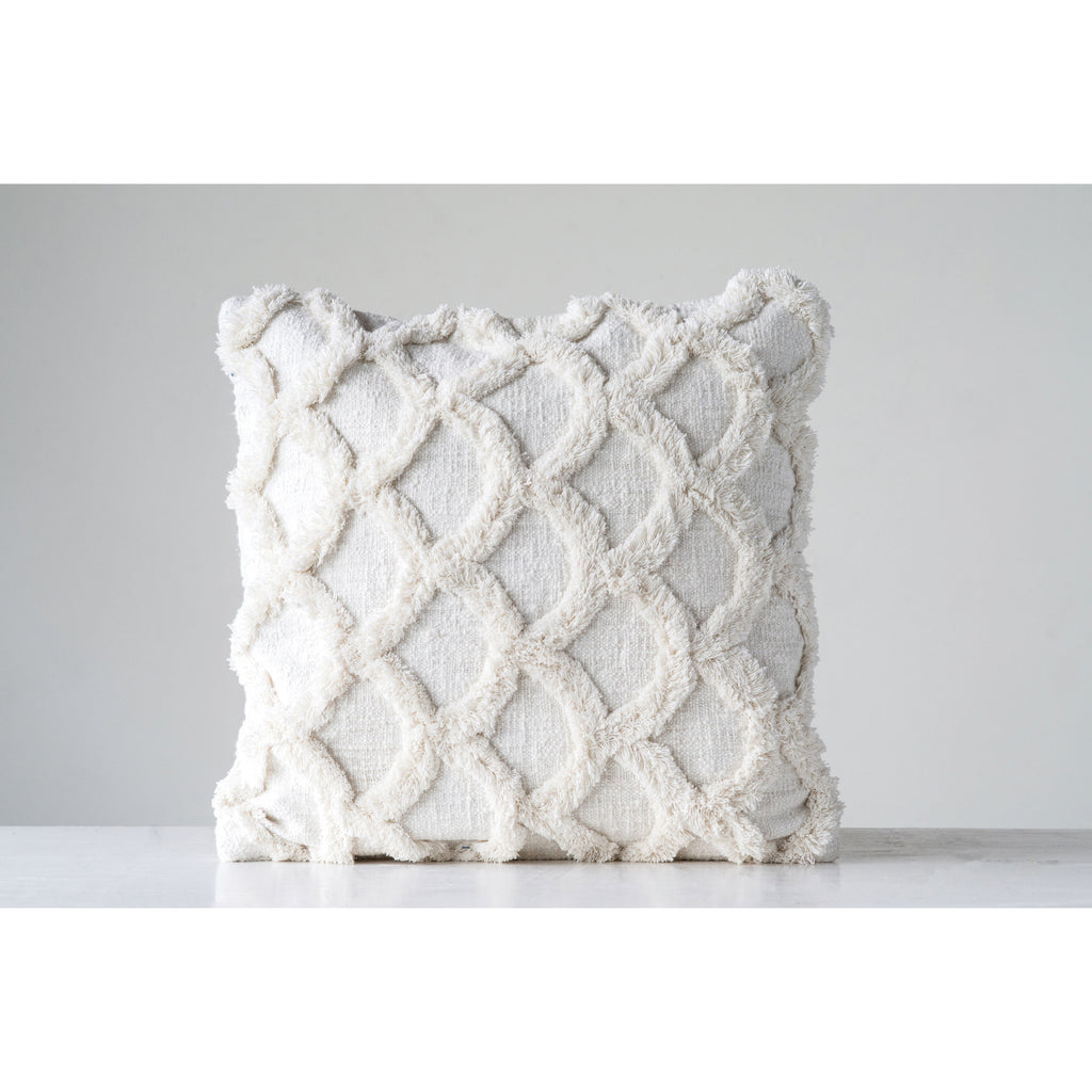 Scallop Tufted Chenille Throw Pillow