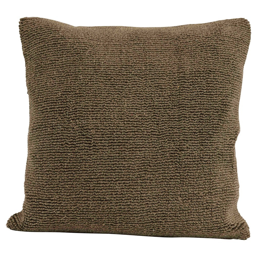 Cotton Terry Cloth Pillow, Olive Color