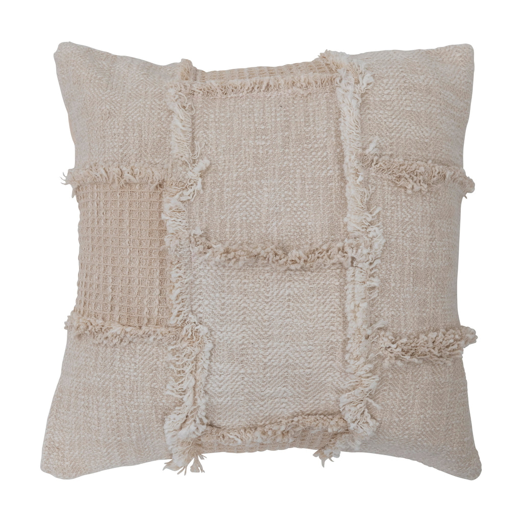 Frayed Wool Patchwork Pillow