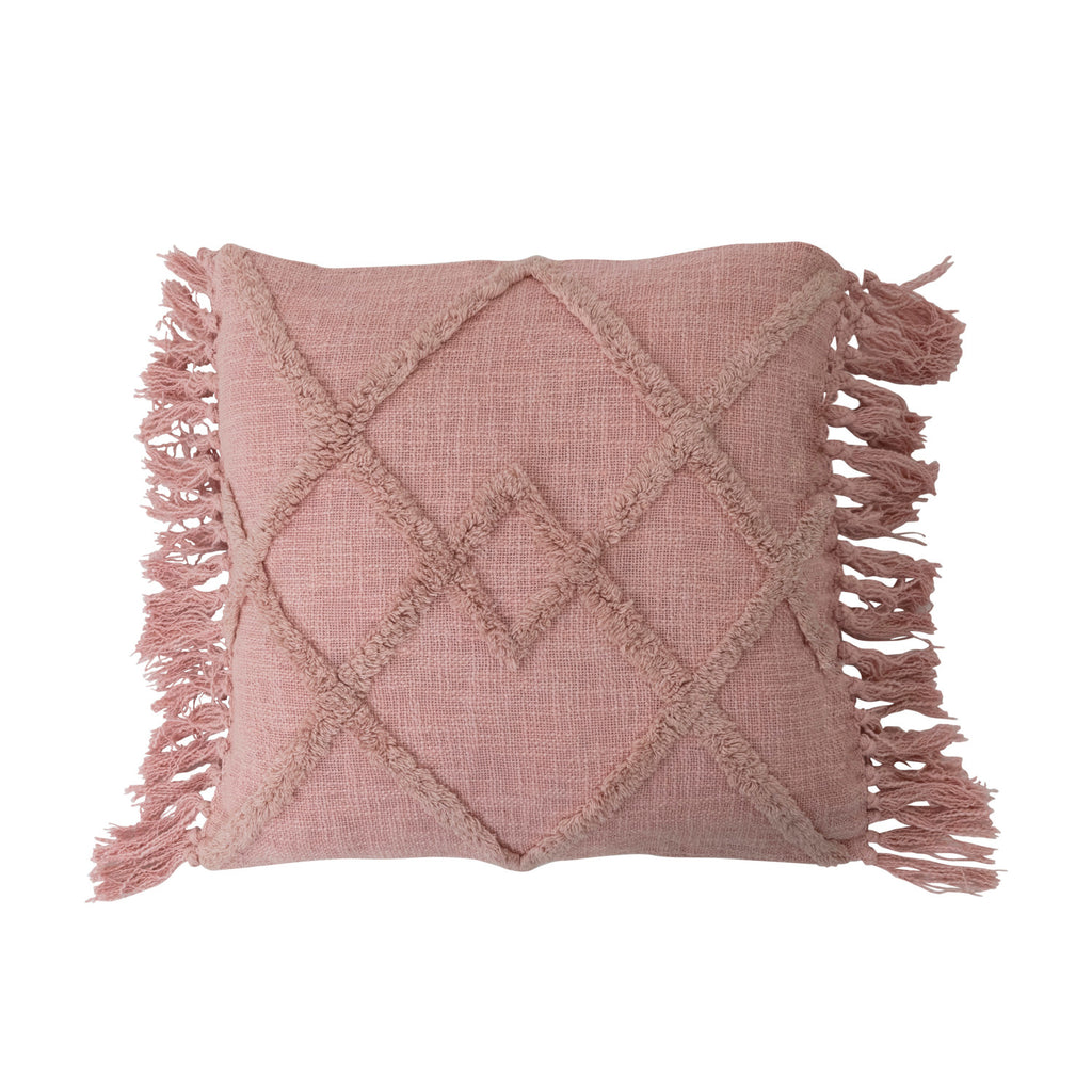 Pink Tufted Throw Pillow
