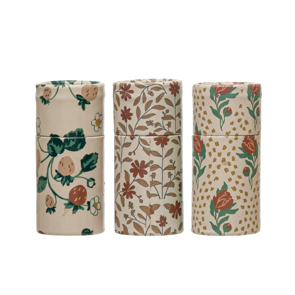Safety Matches in Tube Matchbox w/ Floral Print, 3 Styles