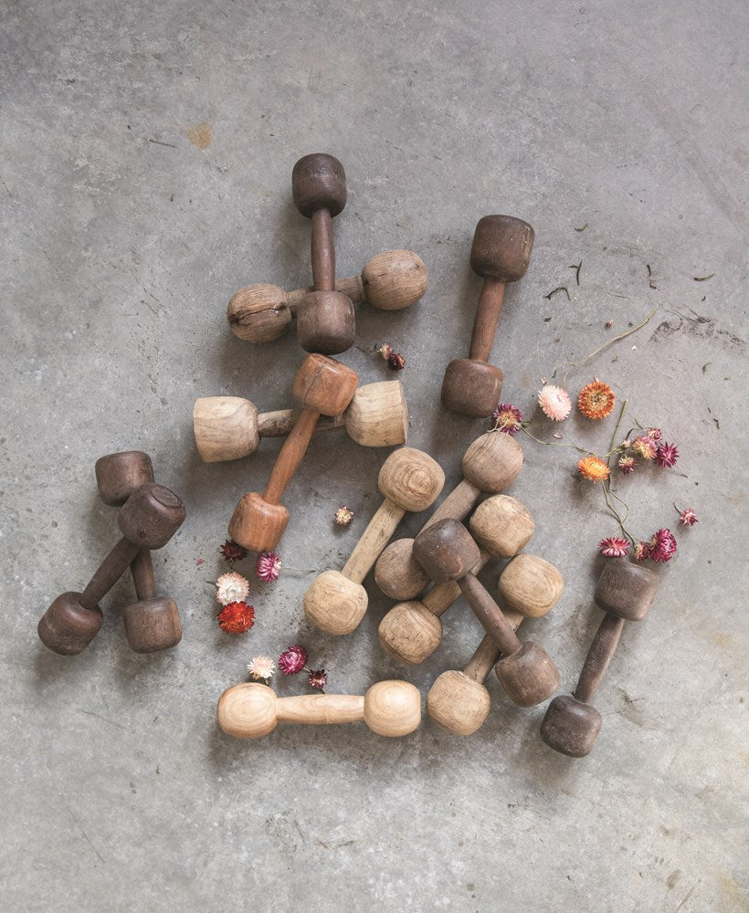 Found Wood Dumbbell (Each One Will Vary)