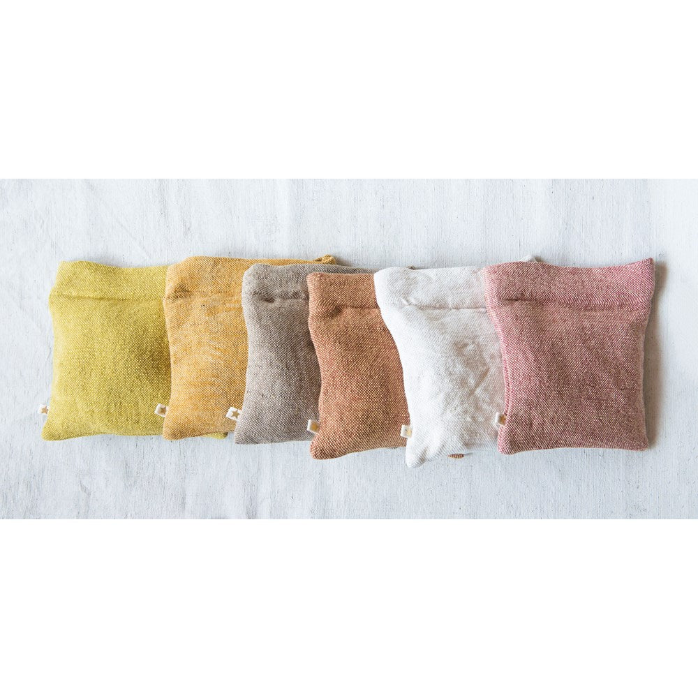 Cotton & Jute Zip Pouch, 6 Colors