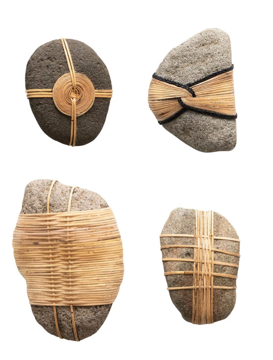 River Stone with Hand-Woven Accent, 4 Styles